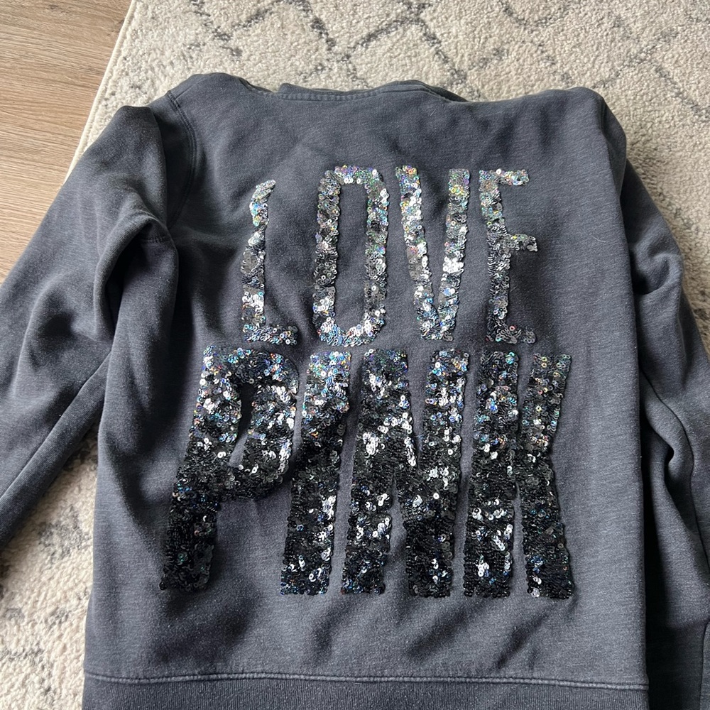 Love pink zip up hoodie